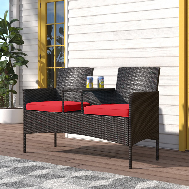 Zipcode Design™ Jaylyn 54'' Wide Outdoor Wicker Loveseat with Cushions